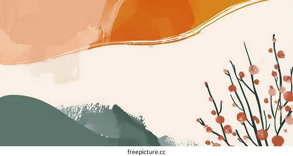 Abstract Watercolor Background with Branches