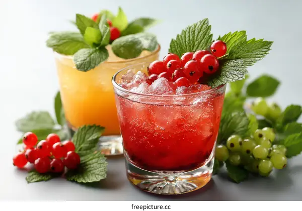 Refreshing Summer Drinks with Berries and Mint