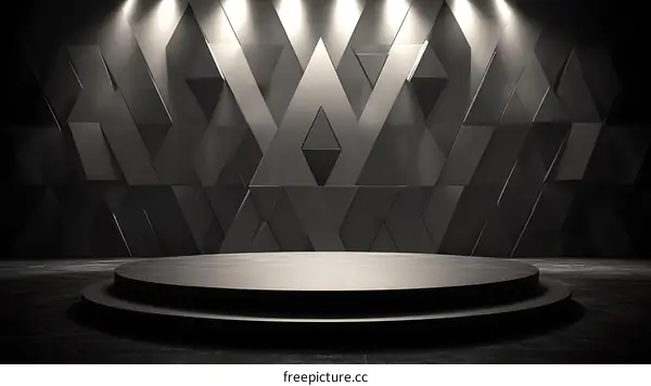 Dark Modern Empty Podium Stage Scene Illustration
