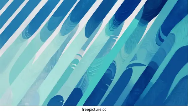 Abstract Blue and Cyan Wave-like Geometric Patterns