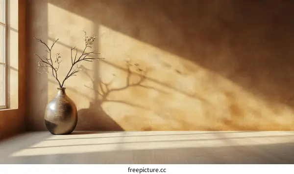 Empty Room Interior Design with Vase