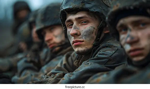 Portrait of a young soldier