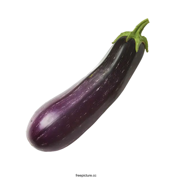 [Transparent Background PNG]Fresh Purple Eggplant Isolated on White Background