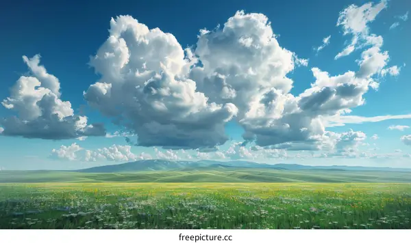 Vast Field Under a Cloudy Sky