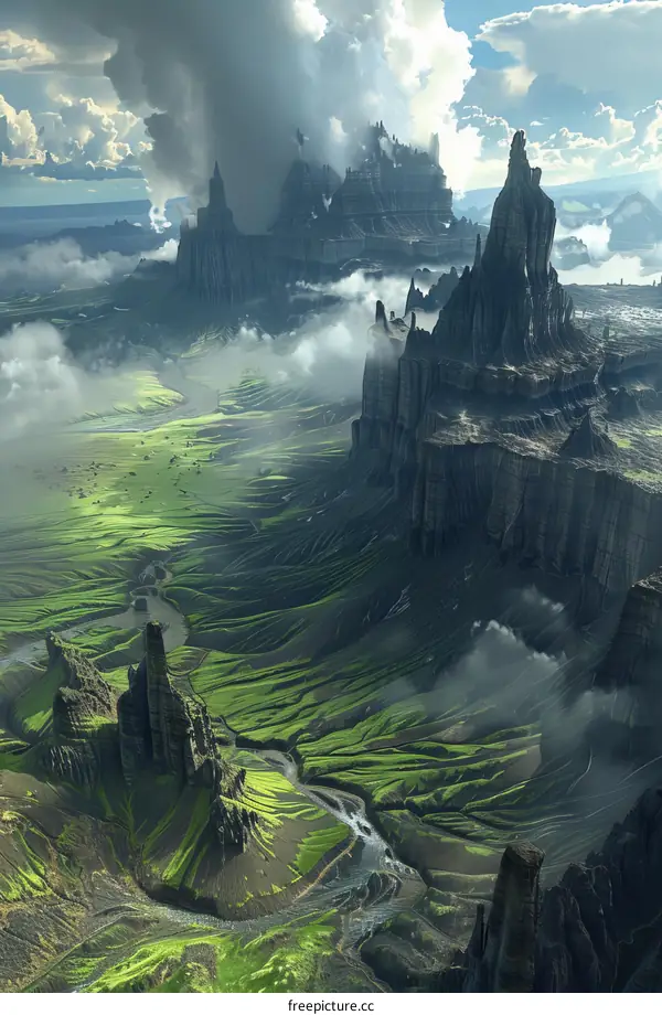 Aerial View of a Fantasy Landscape