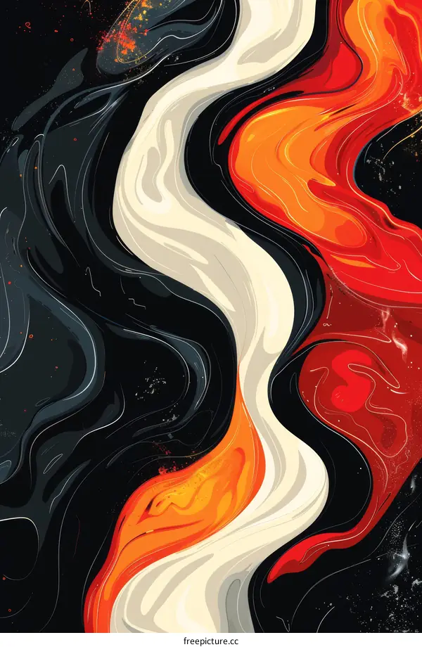 Fiery River: Lava Flow Illustration