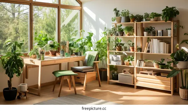 Houseplants in Home Office