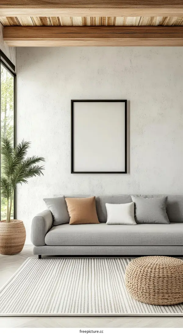 Modern Minimalist Living Room Interior Design Mockup