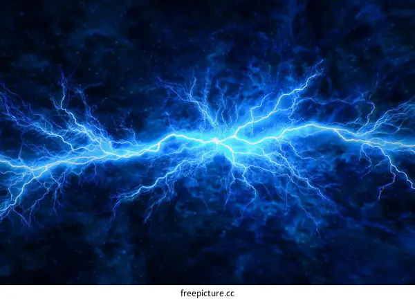 Abstract Electric Blue Lightning Background