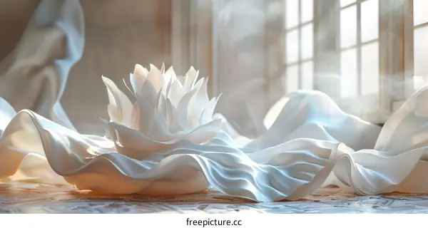 White lotus in full bloom