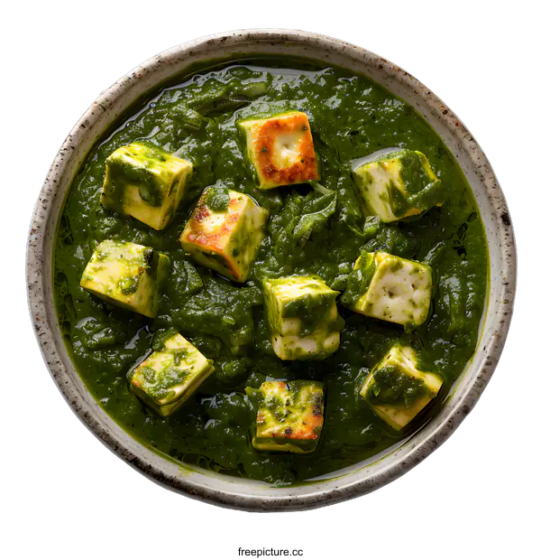 [Transparent Background PNG]Palak Paneer Indian Curry Dish