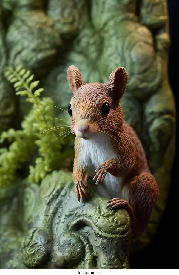 A squirrel perches on a tree branch