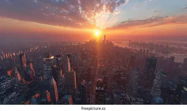 Manhattan Skyline Sunset