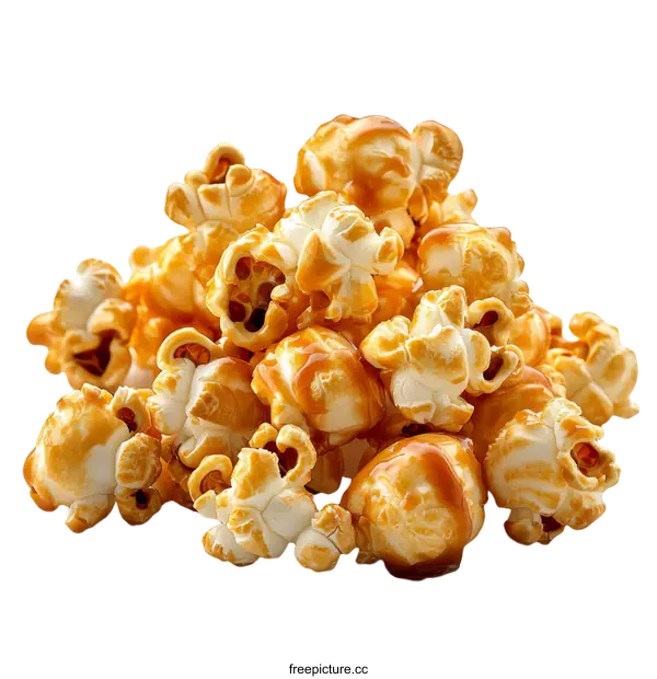 [Transparent Background PNG]Caramel Popcorn Close-up