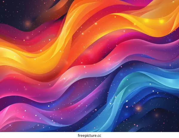 Abstract Multicolor Gradient Wave Background