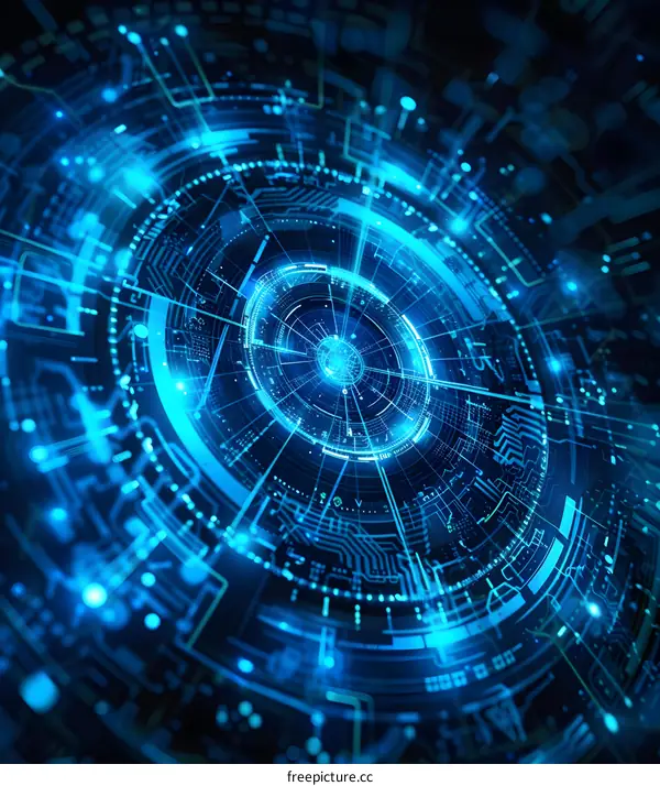 Abstract Technology Background with Blue and Green Lines