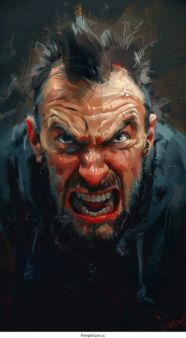 Portrait of an angry man
