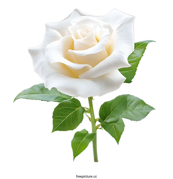 [Transparent Background PNG]Beautiful White Rose Isolated on White Background