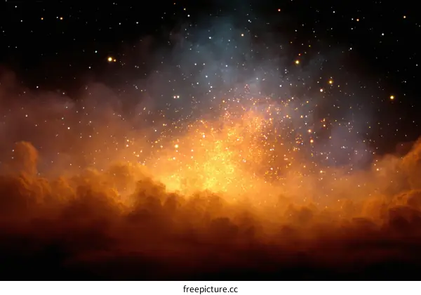 Cosmic Fireworks Display in Nebula