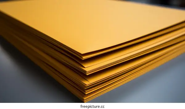 A stack of yellow paper
