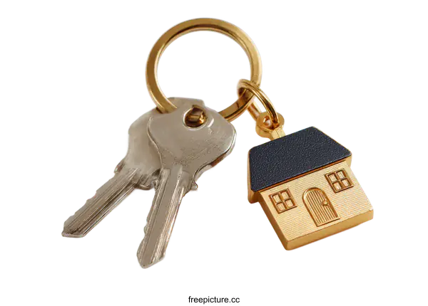 [Transparent Background PNG]House Keys and Keyring