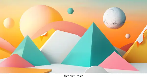 Abstract Minimalist Geometric Shapes Illustration