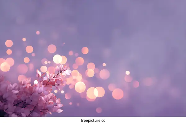 Soft Pink Bokeh Background with Floral Elements