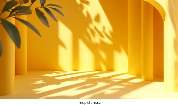 Sunny Yellow Minimalist Studio Background