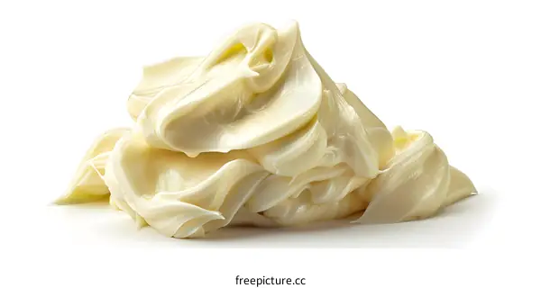 Close-up of a pile of white cream