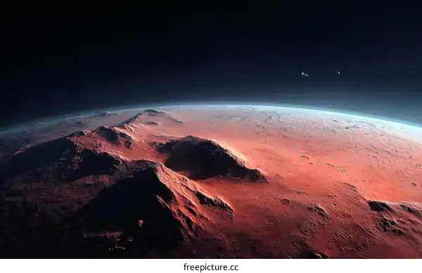 Mars Surface from Spacecraft View Illustrative Image