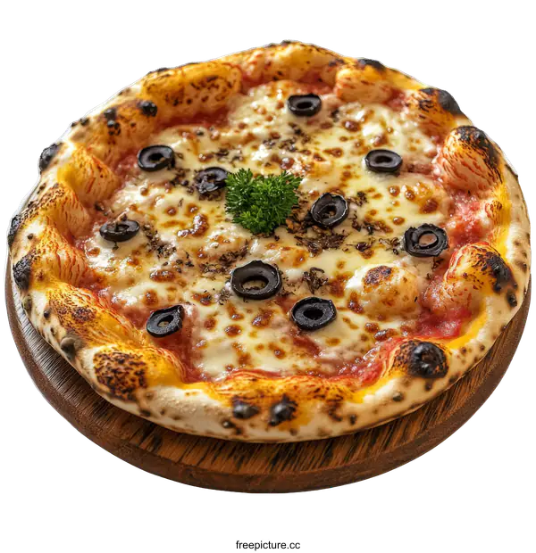 [Transparent Background PNG]Delicious Italian Pizza with Olives