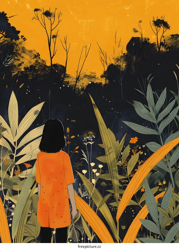 girl in the magic forest