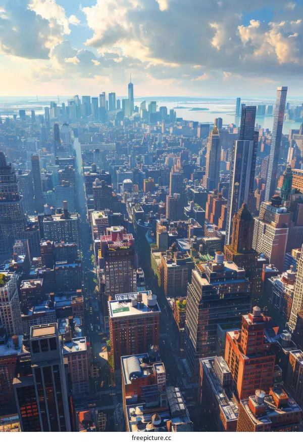 New York City Skyline Aerial View