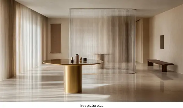 Modern Minimalist Interior Design with Glass Partition