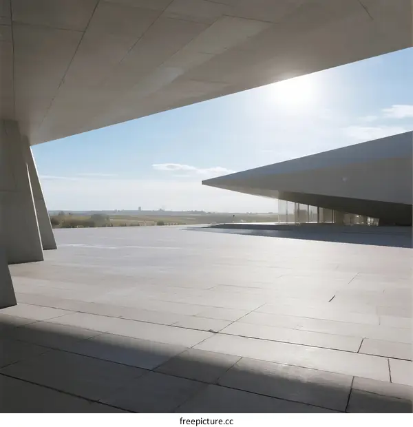 Modern Architectural Structure with Open Space and Sunlight