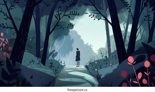 A Person Standing in a Forest