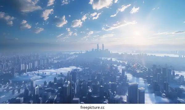 cityscape with clouds