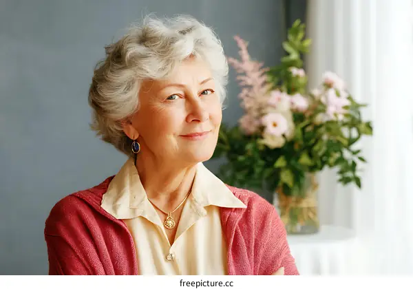 Portrait of a Senior Woman with a Thoughtful Expression