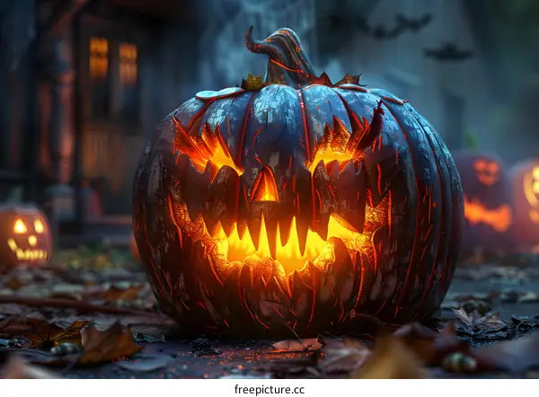 Glowing Pumpkin Head for Halloween