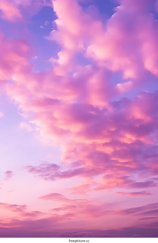 gradient pink blue sky sunset clouds