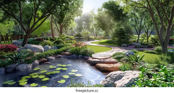 A Beautiful and Peaceful Garden Landscape Design