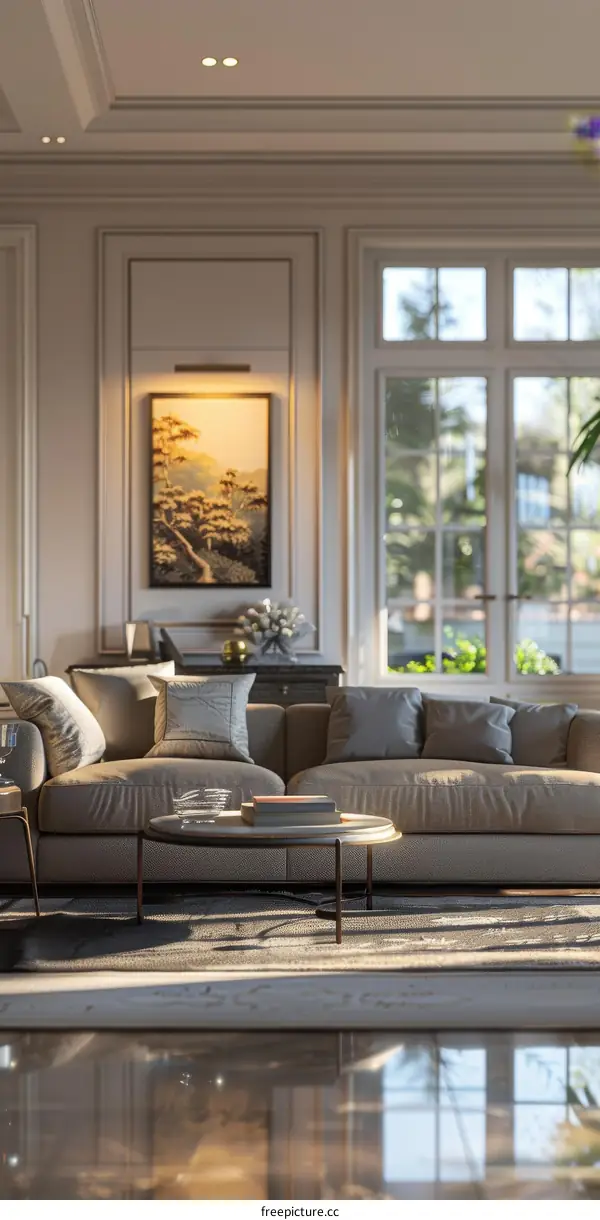 Elegant Living Room Interior Design Illustration