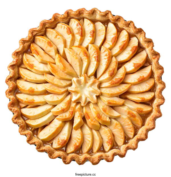 [Transparent Background PNG]overhead view of apple pie