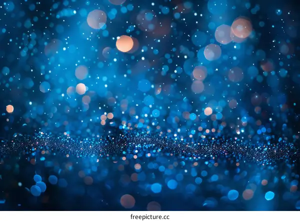 Blue glitter sparkle background with shiny light