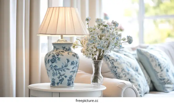 Elegant Blue and White Table Lamp Decor