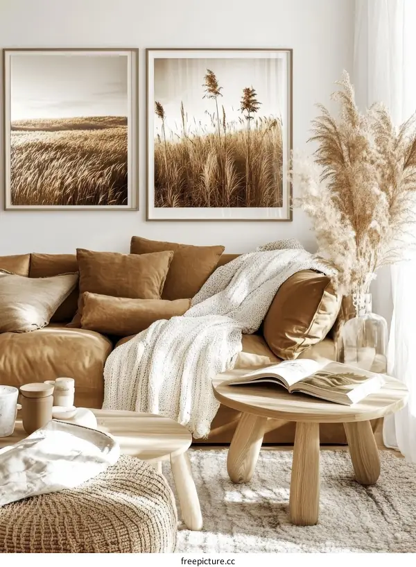 Warm Home Decor with Golden Wheat Fields Prints