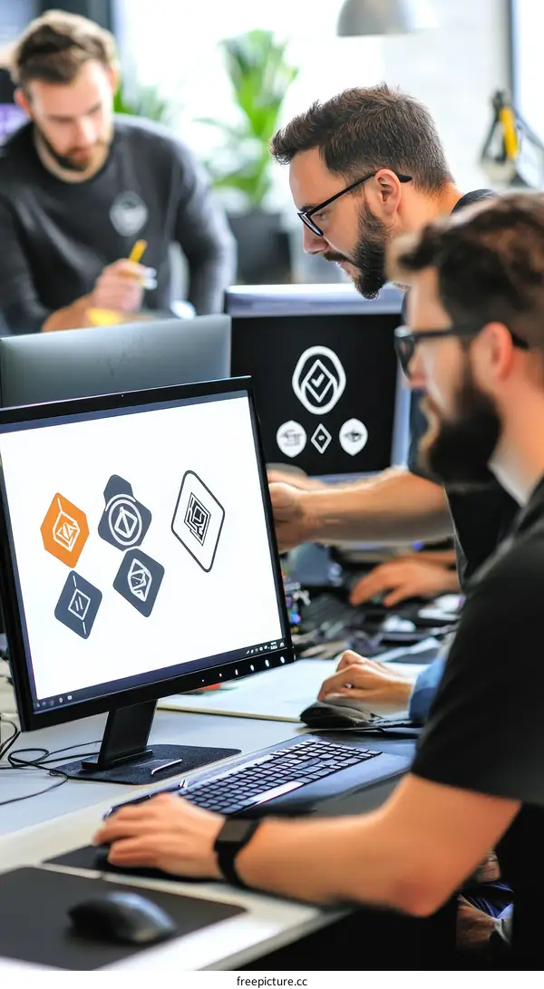 Creative Team Collaboration in Modern Office