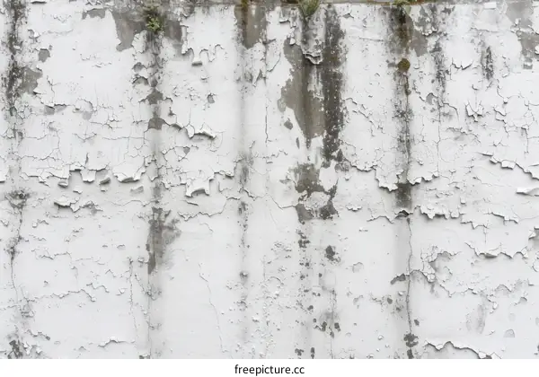 weathered white wall texture with cracks and peeling paint