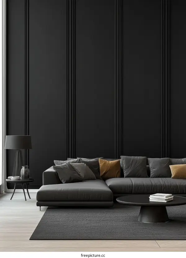 Modern Dark Living Room Interior Design