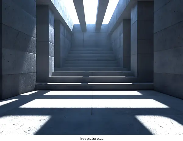 Abstract Minimalist Concrete Staircase Architecture Interior Design